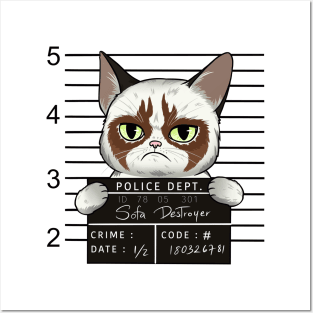 Paws Behind Bars: Cat Mug Shot Posters and Art